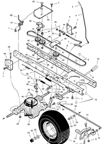 Drive Assembly Diagram and Parts List for 465610X99A 2003 Briggs and Stratton Lawn Tractor
